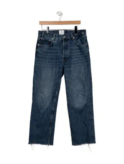 Pre-owned Anine Bing High-rise Straight Leg Jeans In Blue