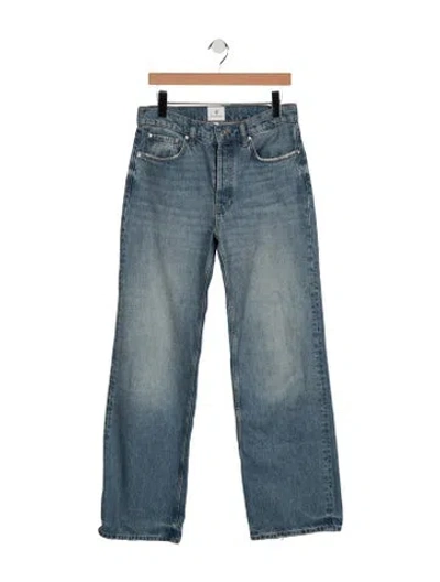 Pre-owned Anine Bing High-rise Straight Leg Jeans In Blue