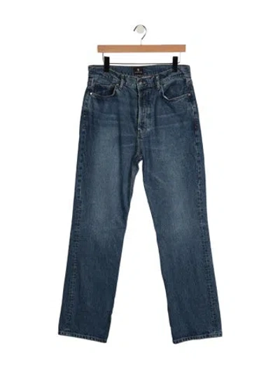 Pre-owned Anine Bing High-rise Straight Leg Jeans In Blue