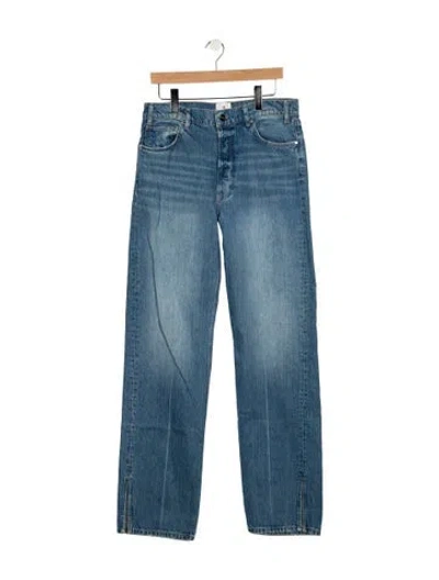 Pre-owned Anine Bing High-rise Straight Leg Jeans In Blue