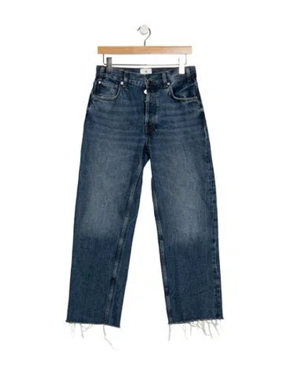 Pre-owned Anine Bing High-rise Straight Leg Jeans In Blue