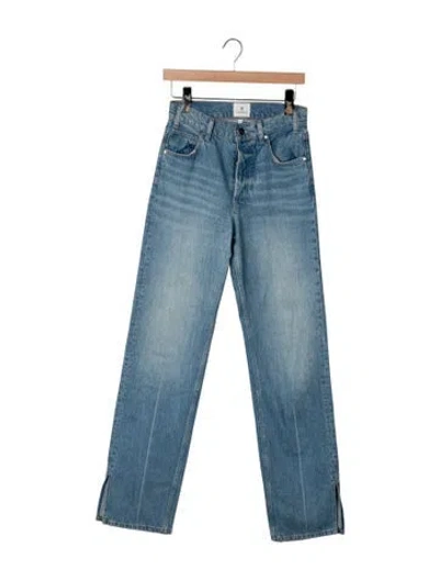 Pre-owned Anine Bing High-rise Straight Leg Jeans In Blue