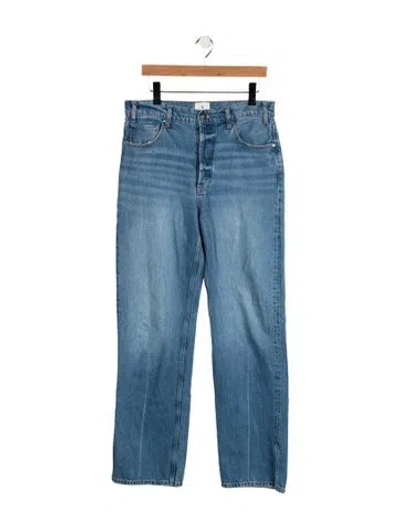 Pre-owned Anine Bing High-rise Straight Leg Jeans In Blue