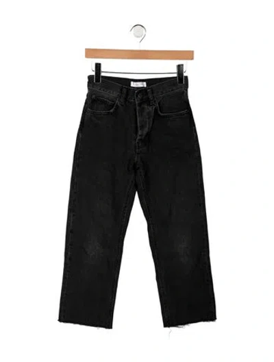 Pre-owned Anine Bing High-rise Straight Leg Jeans In Blue