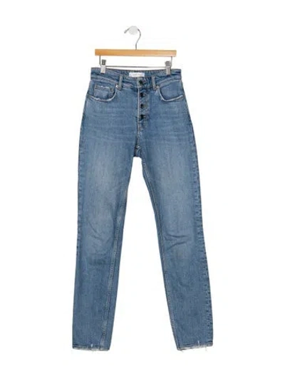 Pre-owned Anine Bing High-rise Straight Leg Jeans In Blue