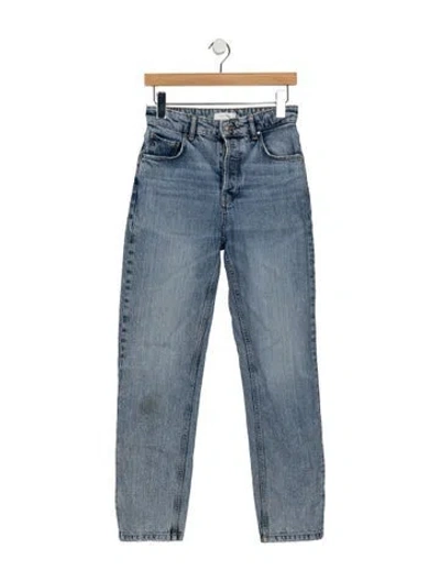 Pre-owned Anine Bing High-rise Straight Leg Jeans In Blue