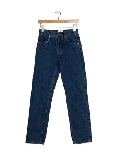 Pre-owned Anine Bing High-rise Straight Leg Jeans In Blue