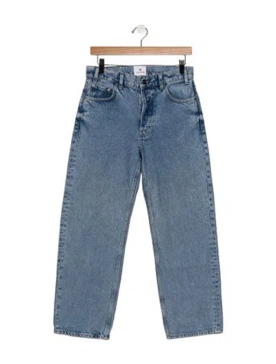 Pre-owned Anine Bing High-rise Straight Leg Jeans In Blue