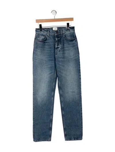 Pre-owned Anine Bing High-rise Straight Leg Jeans In Blue