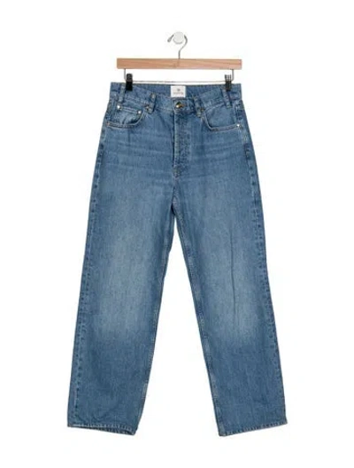 Pre-owned Anine Bing High-rise Straight Leg Jeans In Blue