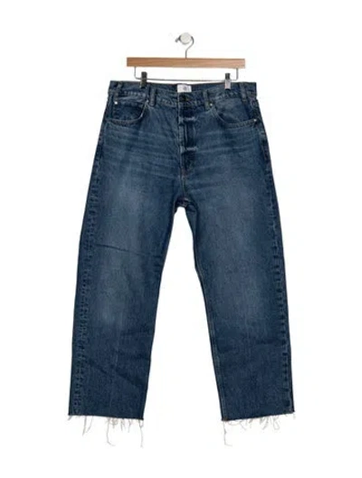 Pre-owned Anine Bing High-rise Straight Leg Jeans In Blue