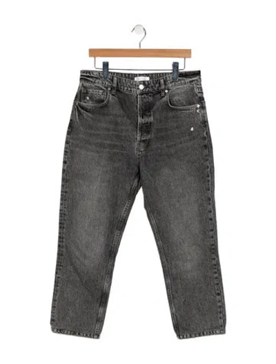 Pre-owned Anine Bing High-rise Straight Leg Jeans In Gray