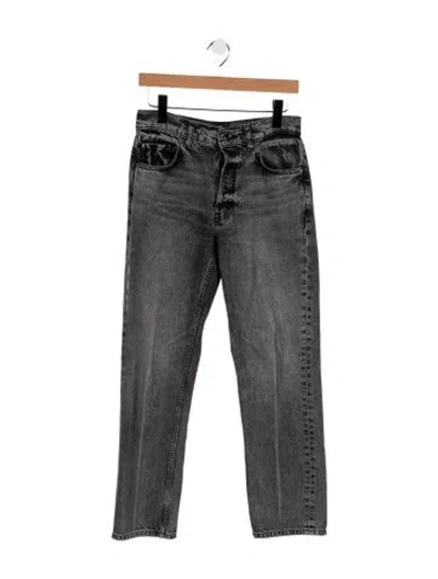 Pre-owned Anine Bing High-rise Straight Leg Jeans In Gray