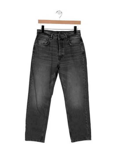 Pre-owned Anine Bing High-rise Straight Leg Jeans In Gray