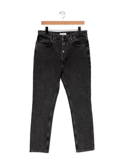 Pre-owned Anine Bing High-rise Straight Leg Jeans In Gray