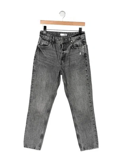 Pre-owned Anine Bing High-rise Straight Leg Jeans In Gray