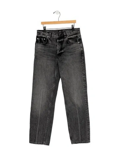 Pre-owned Anine Bing High-rise Straight Leg Jeans In Grey
