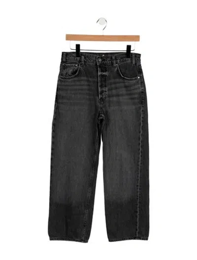 Pre-owned Anine Bing High-rise Straight Leg Jeans In Grey