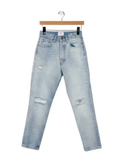 Pre-owned Anine Bing High-rise Straight Leg Jeans W/ Tags In Blue