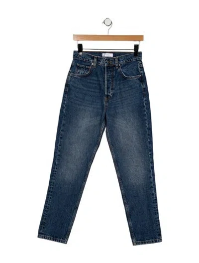 Pre-owned Anine Bing High-rise Straight Leg Jeans W/ Tags In Blue