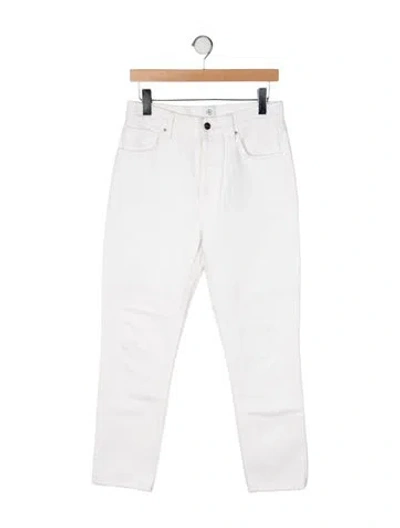 Pre-owned Anine Bing High-rise Straight Leg Jeans In White