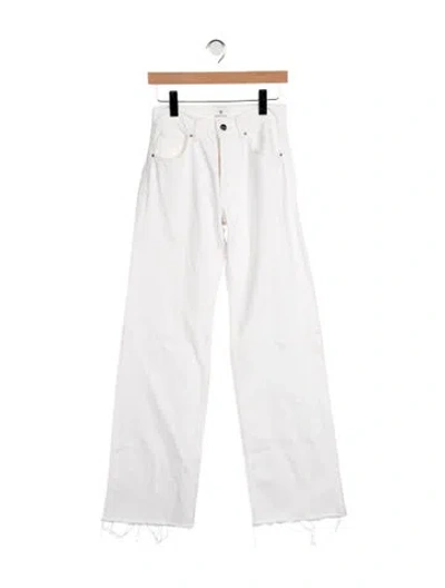 Pre-owned Anine Bing High-rise Straight Leg Jeans In White