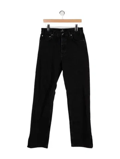 Pre-owned Anine Bing High-rise Wide Leg Jeans In Black