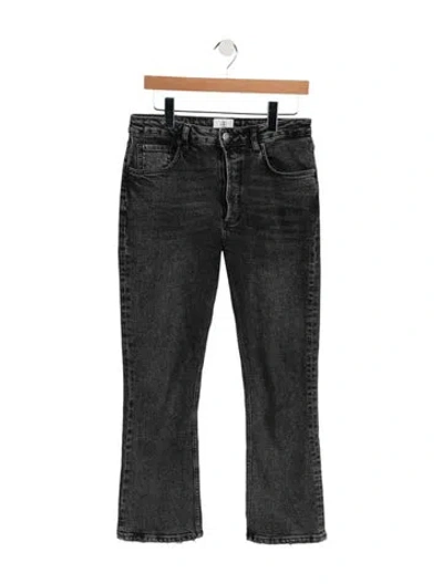 Pre-owned Anine Bing High-rise Wide Leg Jeans In Black