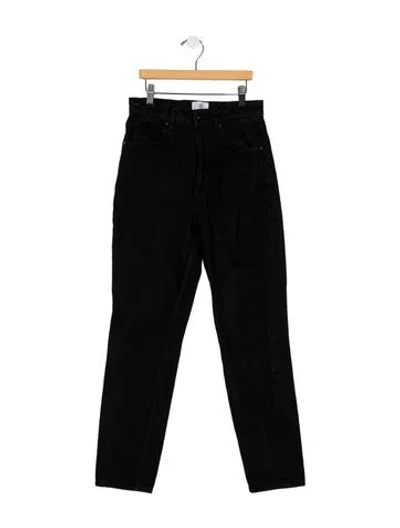 Pre-owned Anine Bing High-rise Wide Leg Jeans In Black