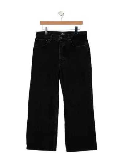 Pre-owned Anine Bing High-rise Wide Leg Jeans In Black