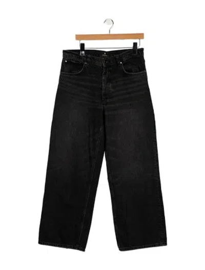 Pre-owned Anine Bing High-rise Wide Leg Jeans In Black