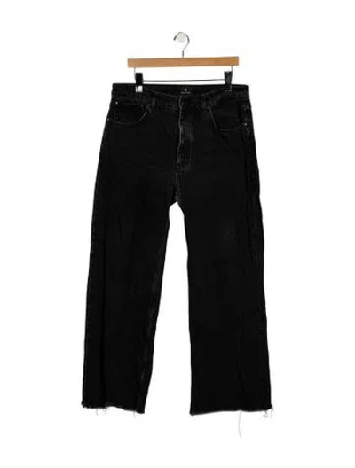 Pre-owned Anine Bing High-rise Wide Leg Jeans In Black