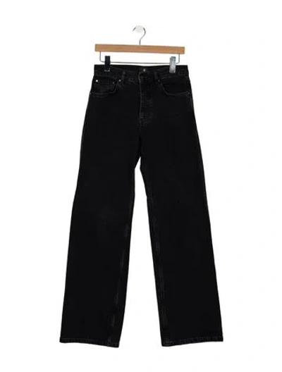 Pre-owned Anine Bing High-rise Wide Leg Jeans In Black