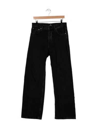 Pre-owned Anine Bing High-rise Wide Leg Jeans In Black