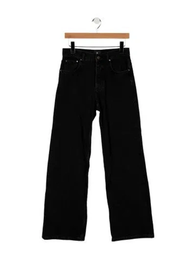 Pre-owned Anine Bing High-rise Wide Leg Jeans In Black