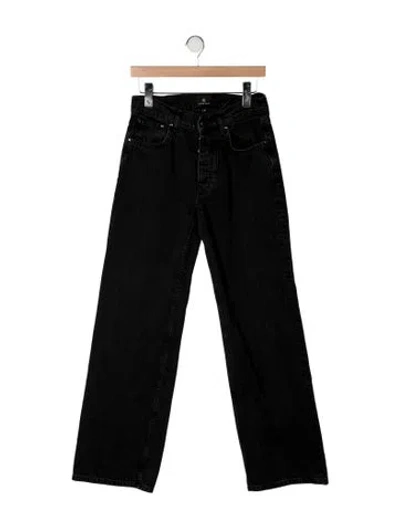 Pre-owned Anine Bing High-rise Wide Leg Jeans In Black