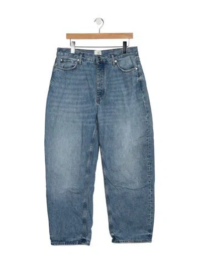 Pre-owned Anine Bing High-rise Wide Leg Jeans In Black/blue
