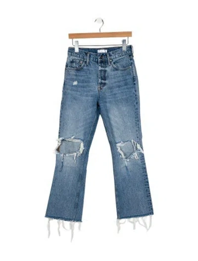 Pre-owned Anine Bing High-rise Wide Leg Jeans In Blue