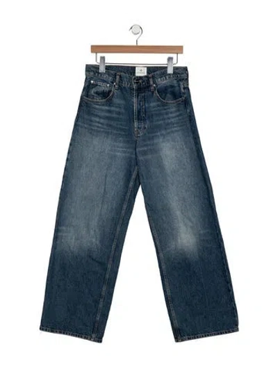 Pre-owned Anine Bing High-rise Wide Leg Jeans In Blue