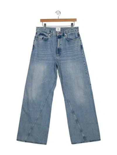 Pre-owned Anine Bing High-rise Wide Leg Jeans In Blue