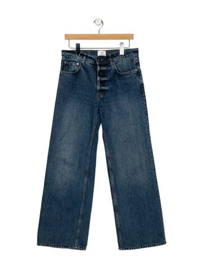 Pre-owned Anine Bing High-rise Wide Leg Jeans In Blue