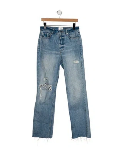 Pre-owned Anine Bing High-rise Wide Leg Jeans In Blue
