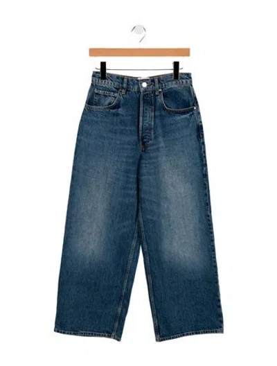 Pre-owned Anine Bing High-rise Wide Leg Jeans In Blue