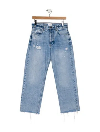 Pre-owned Anine Bing High-rise Wide Leg Jeans In Blue