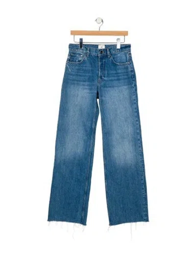 Pre-owned Anine Bing High-rise Wide Leg Jeans In Blue