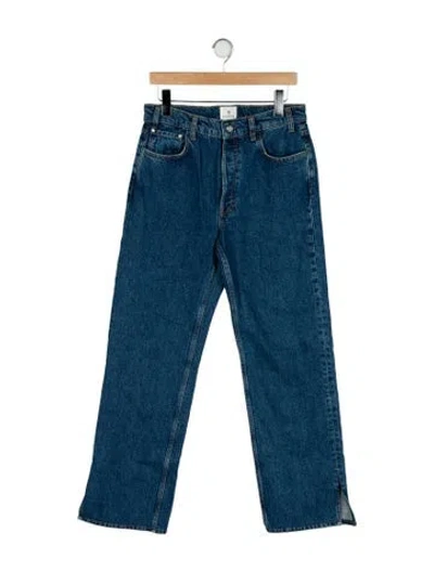 Pre-owned Anine Bing High-rise Wide Leg Jeans In Blue