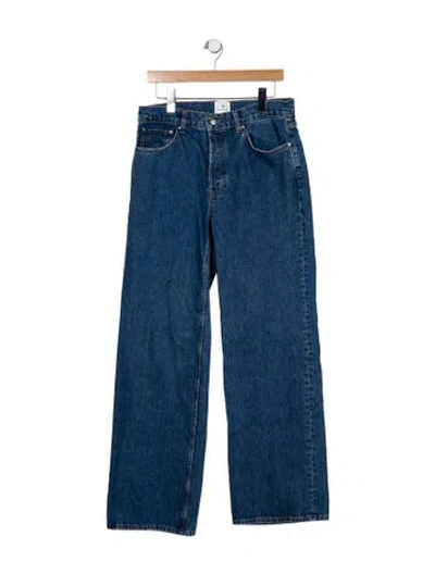 Pre-owned Anine Bing High-rise Wide Leg Jeans In Blue