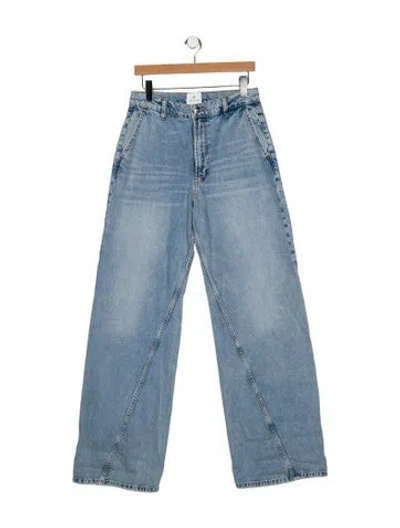 Pre-owned Anine Bing High-rise Wide Leg Jeans In Blue