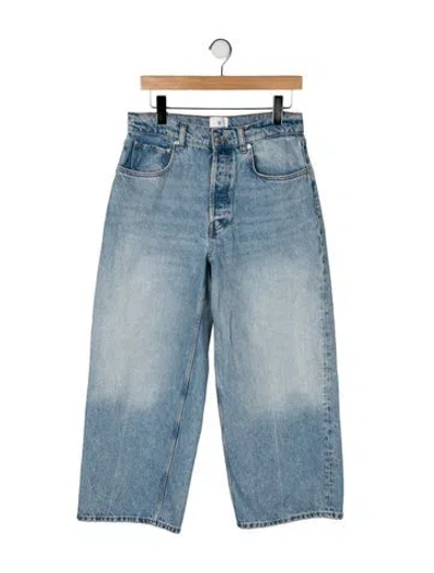 Pre-owned Anine Bing High-rise Wide Leg Jeans In Blue