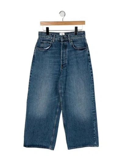 Pre-owned Anine Bing High-rise Wide Leg Jeans In Blue